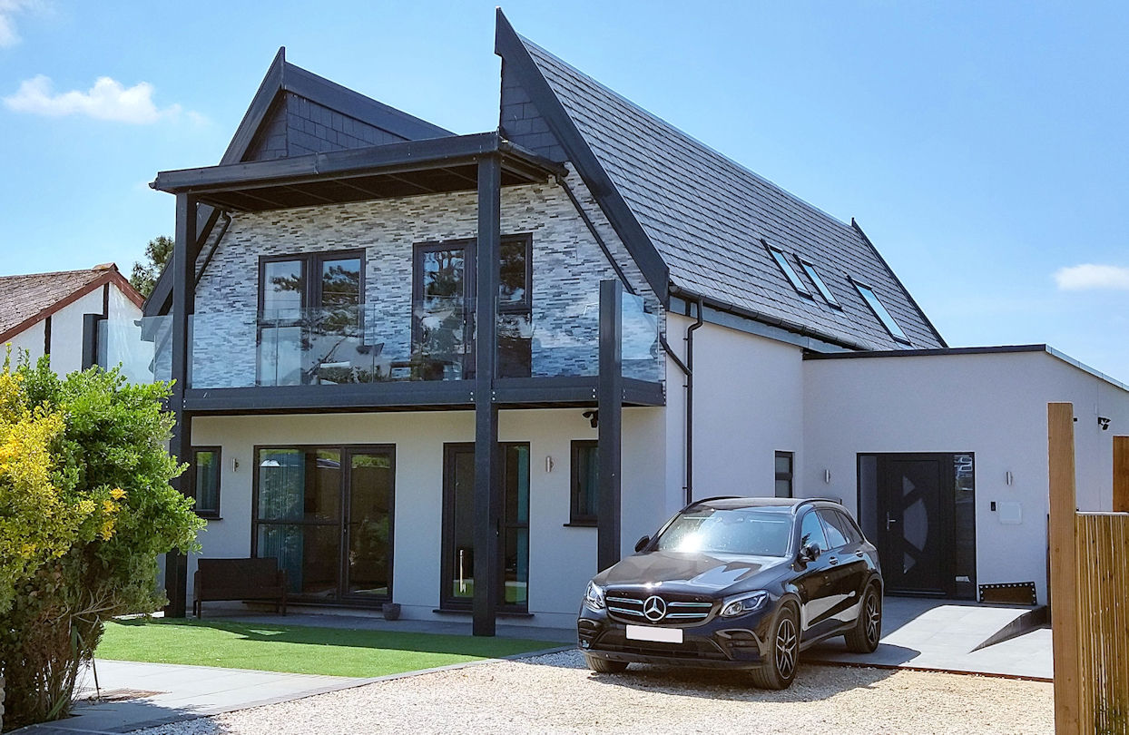Bat-wing house
